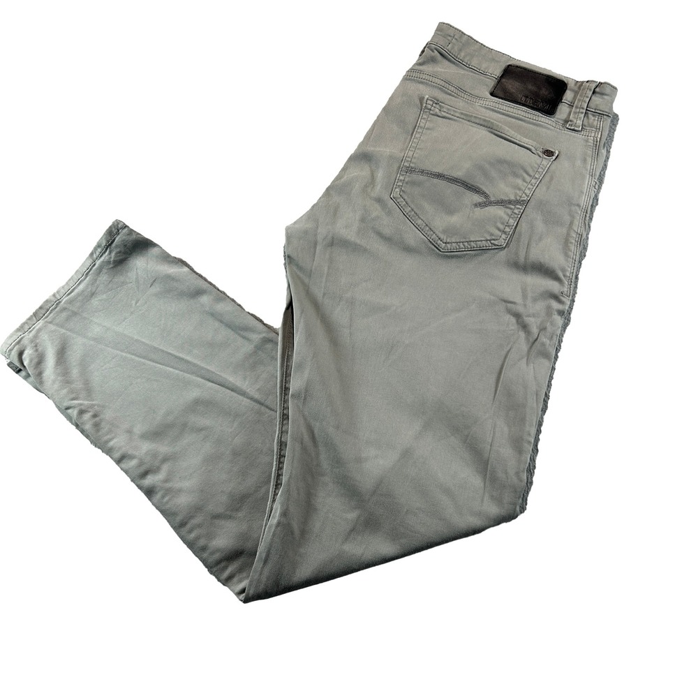 Mavi Zach Straight Leg Jean Pants Men 36x32 Light Gray Twill Chino 5 Pocket